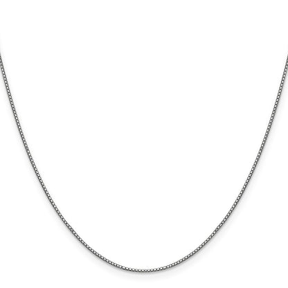 14K White Gold 24 inch .9mm Box Chain Necklace