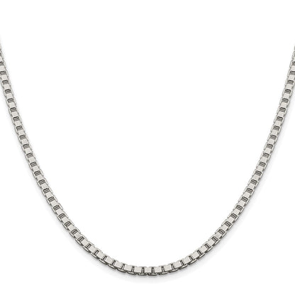 Sterling Silver Rhodium-plated 3.25mm Box Chain Necklace