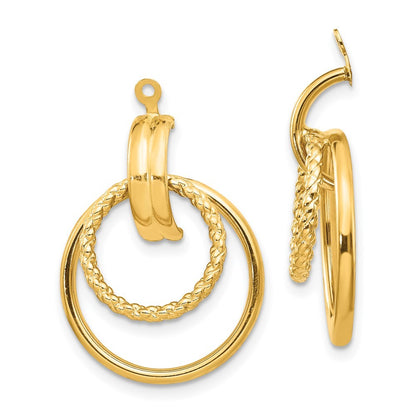 14k Yellow Gold Polished & Twisted Fancy Earring Jackets