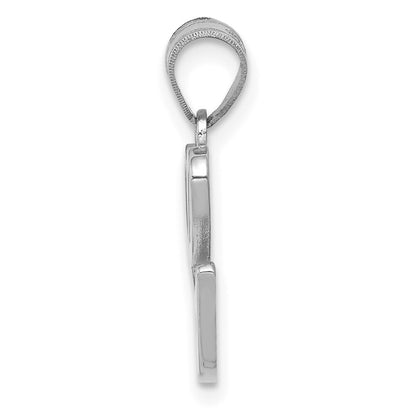 14k White Gold Script Letter G Initial Pendant for Women