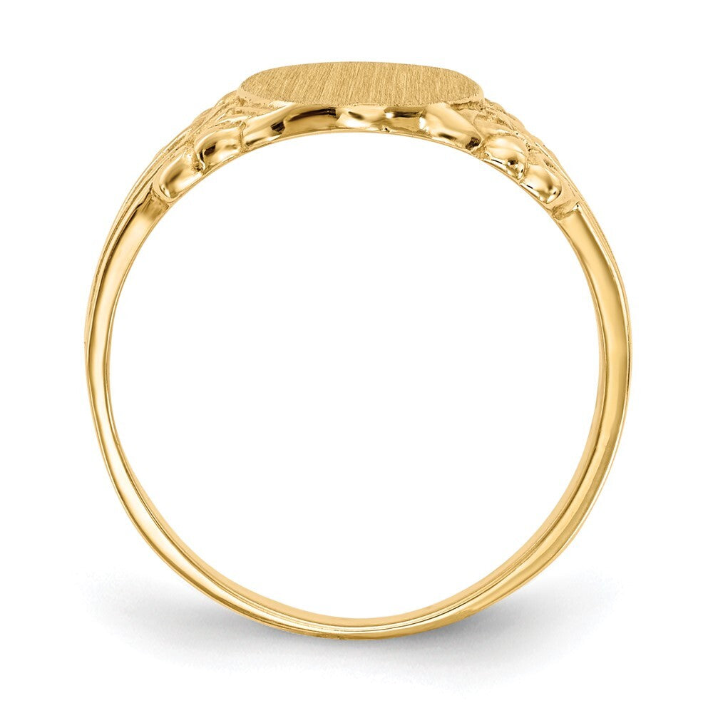 14K Yellow Gold 10.0x8.0mm Closed Back Signet Ring