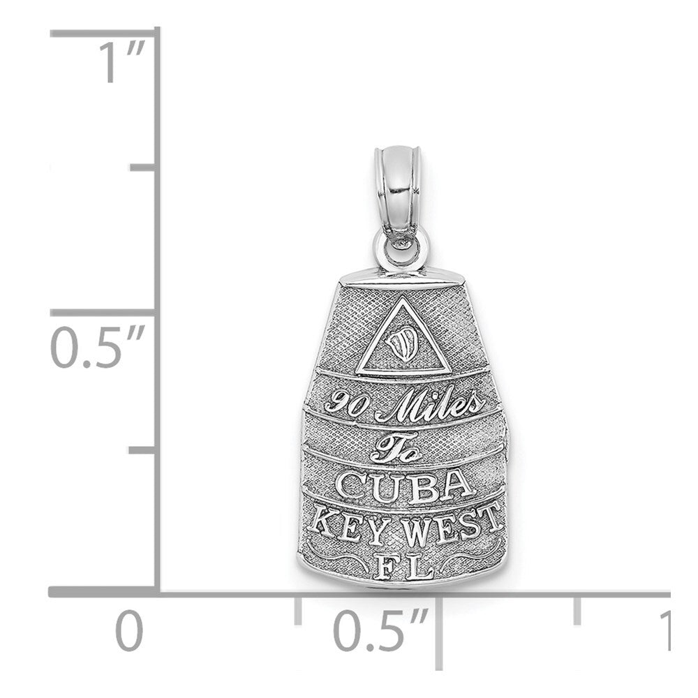 14k White Gold Southern Most Point USA / KEY WEST FL Charm Pendant for Women