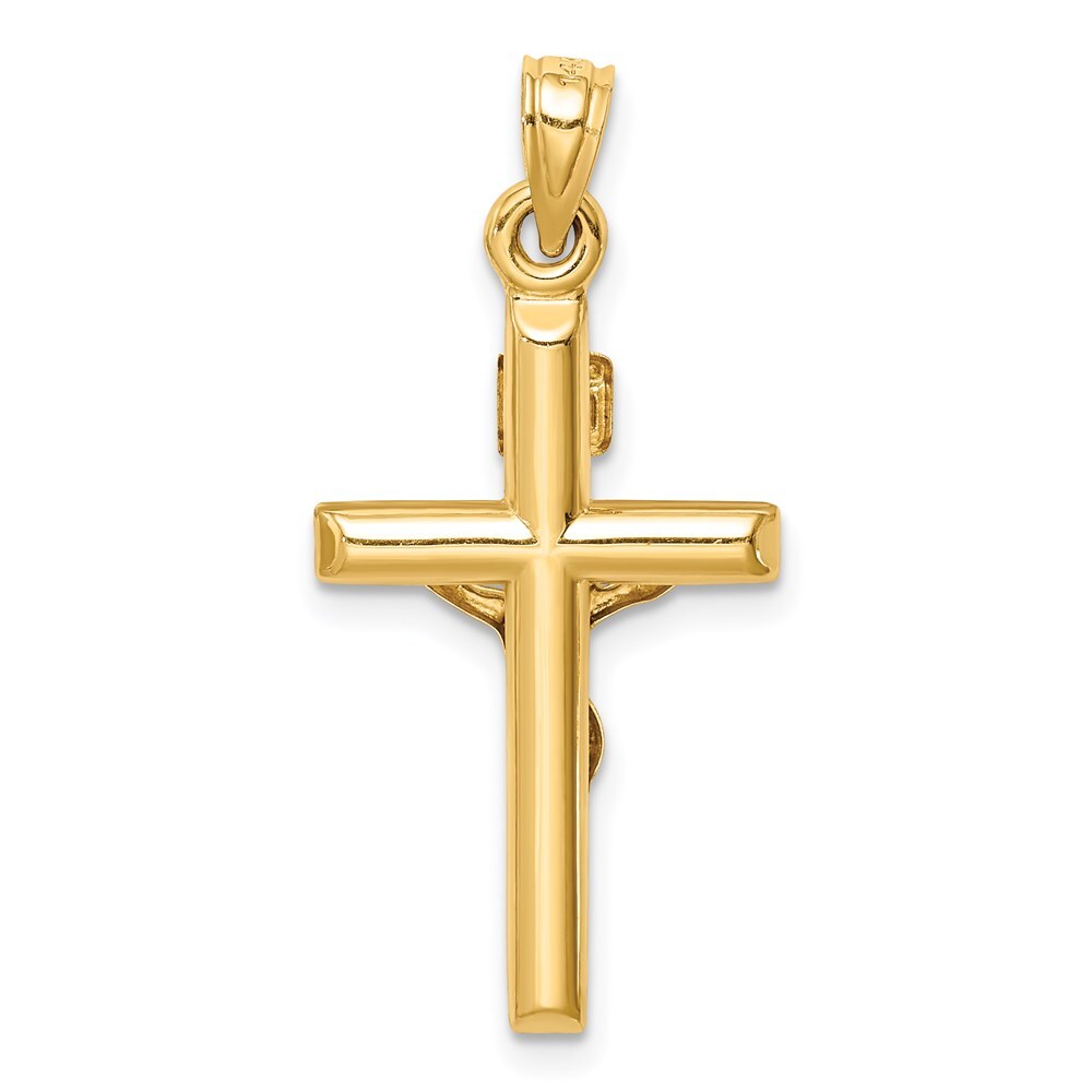 14k Yellow Gold Hollow Crucifix Pendant