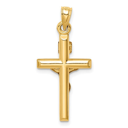 14k Yellow Gold Hollow Crucifix Pendant