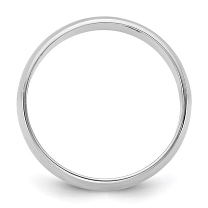 14k White Gold 7mm LTW Milgrain Half Round Band Size 6