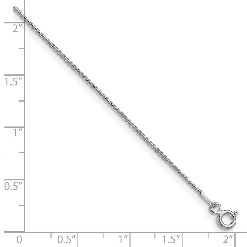 Sterling Silver Rhodium-plated .95mm Diamond-cut Round Box Chain 4in ext.