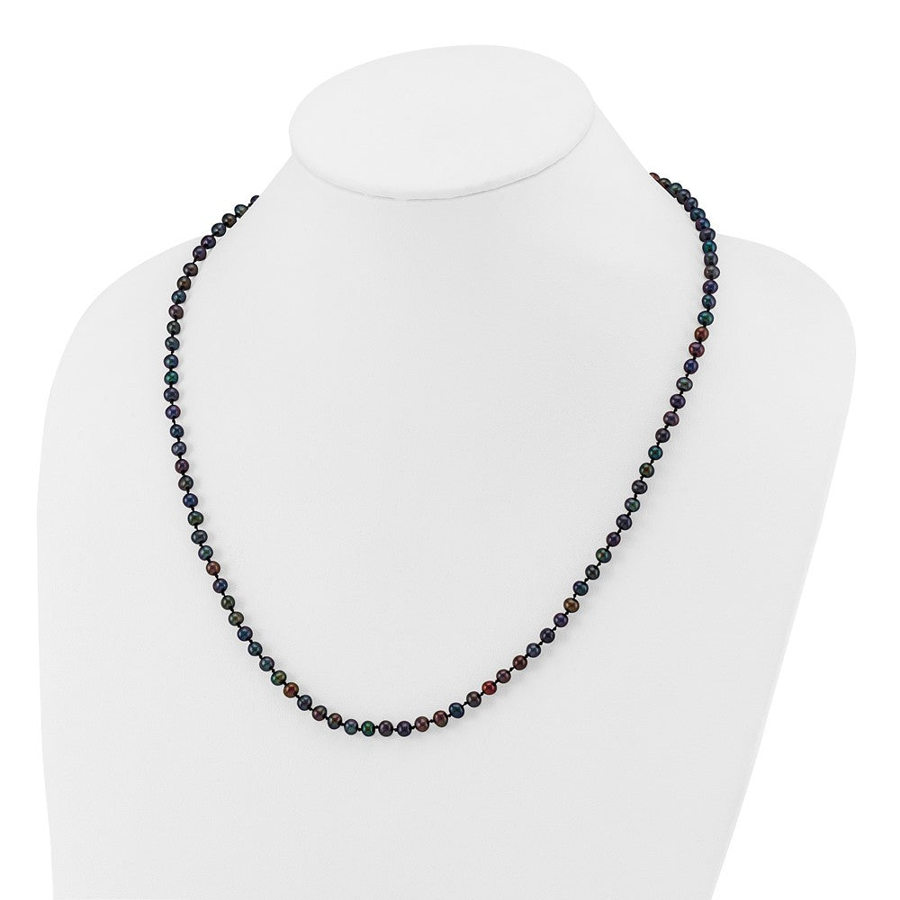 14k Yellow Gold 4-5mm Black Freshwater Cultured Pearl 20 inch Necklace