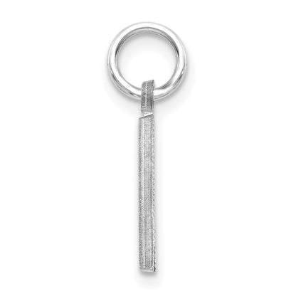 14K White Satin Diamond-cut Letter A Initial Charm