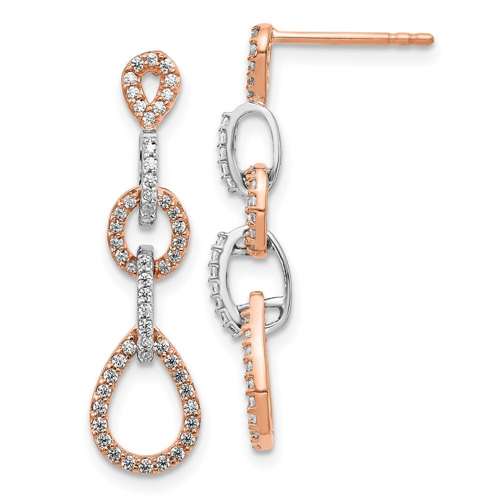 14k Two-Tone Diamond Vintage Drop & Dangle Earrings