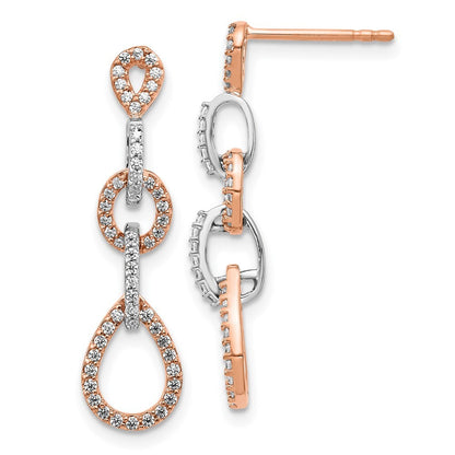 14k Two-Tone Diamond Vintage Drop & Dangle Earrings