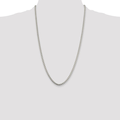 Sterling Silver 3.6mm Round Box Chain