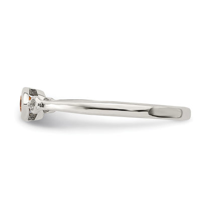 Sterling Silver Rhodium-plated Polished Citrine and White Topaz Ring Size 7