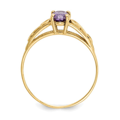 14K Yellow Gold Madi K Synthetic Amethyst Ring