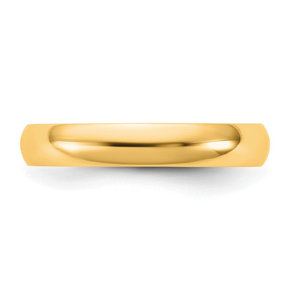 14K Yellow Gold 3.5mm LTW Half Round Band Size 9