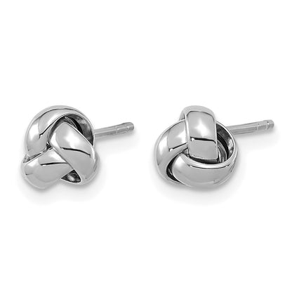 14k White Gold Polished Love Knot Earrings