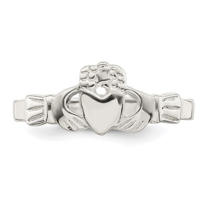 Sterling Silver Solid Claddagh Ring Size 8