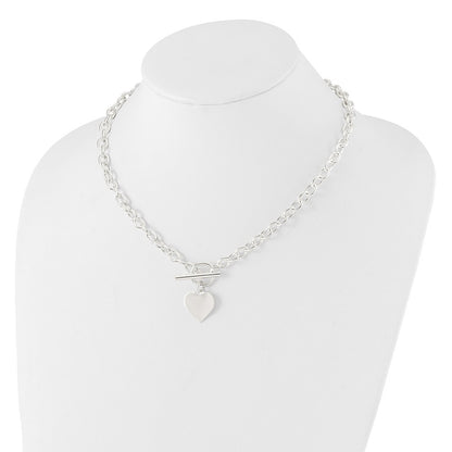 Sterling Silver Engraveable Heart Necklace