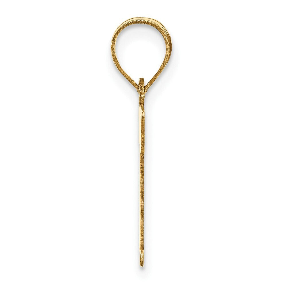 14k Yellow Gold Polished Letter T Initial Pendant