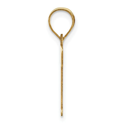 14k Yellow Gold Polished Letter T Initial Pendant