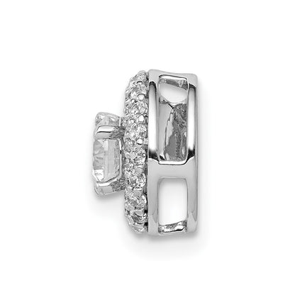 14k White Gold 4.1mm Center 1/4ct. Diamond Semi-mount Chain Slide Pendant