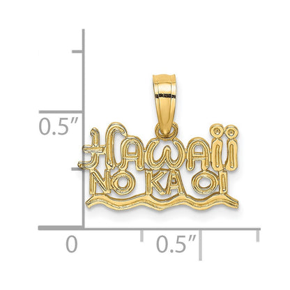 14k Yellow Gold HAWAII NO KA OI Charm