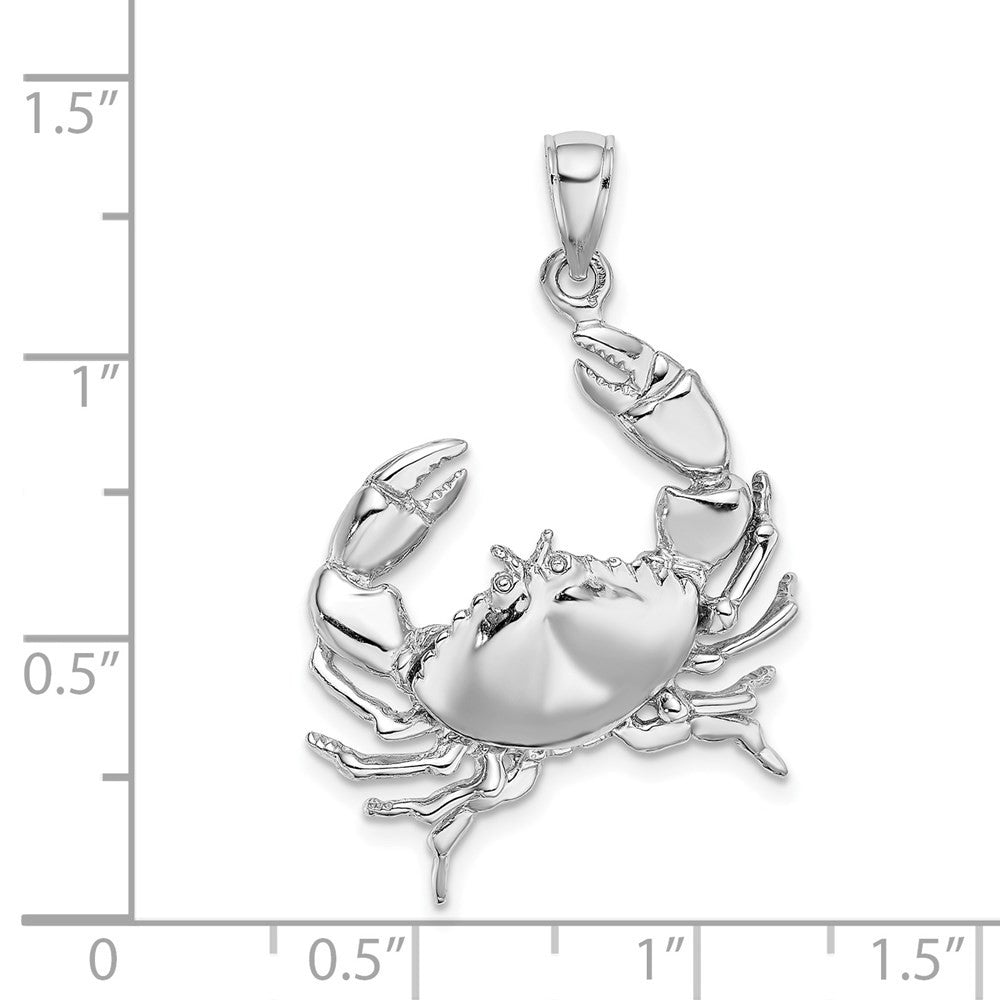 14K White Gold Stone Crab w Claw Extender Charm