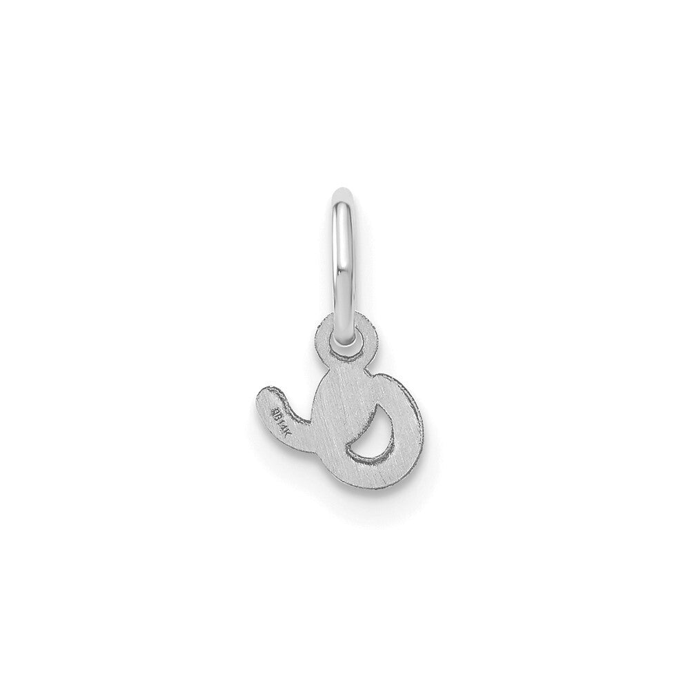 14k White Gold Lower case Letter O Initial Charm Pendant for Women
