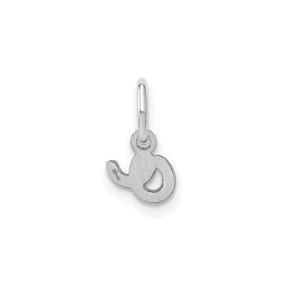 14k White Gold Lower case Letter O Initial Charm Pendant for Women