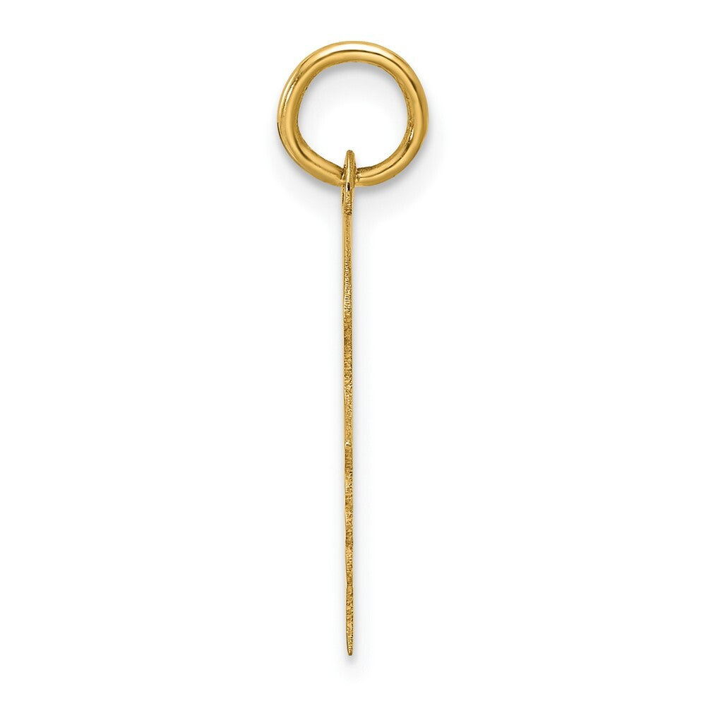 14k Yellow Gold Plain Medium .013 Gauge Facing Right Girl Head Charm Pendant