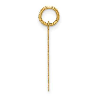 14k Yellow Gold Plain Medium .013 Gauge Facing Right Girl Head Charm Pendant