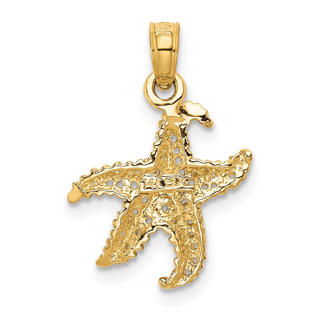 14k Yellow Gold Starfish Pendant for Women