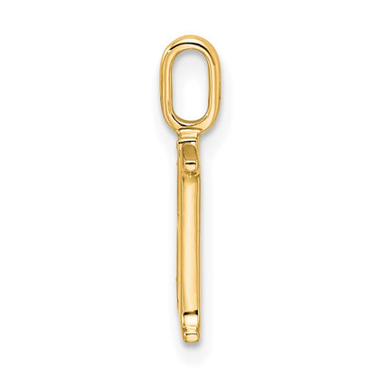 14k Yellow Gold Diamond Letter H Initial Pendant