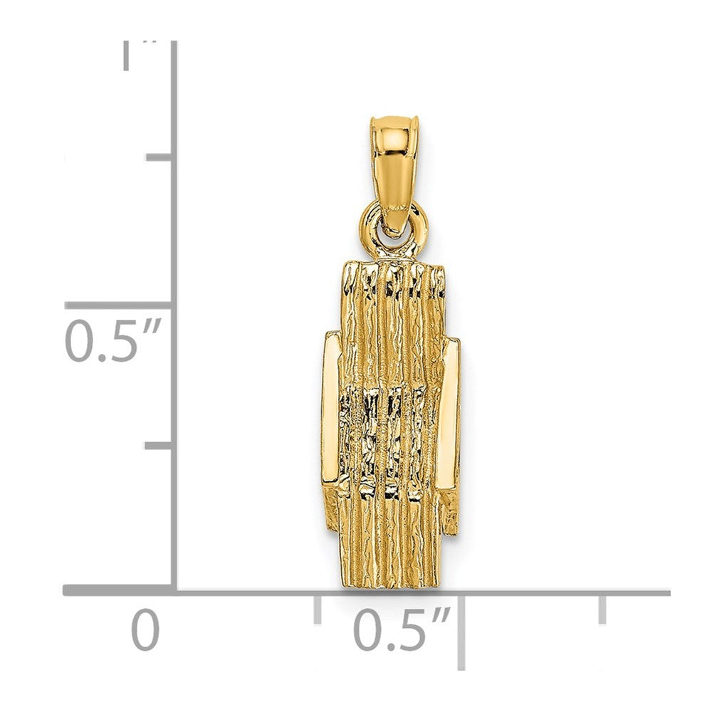 14k Yellow Gold 3-D Lounge Beach Chair Charm