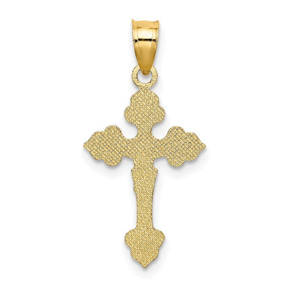 14k Yellow Gold Crucifix  Fancy Tips Charm Pendant for Women