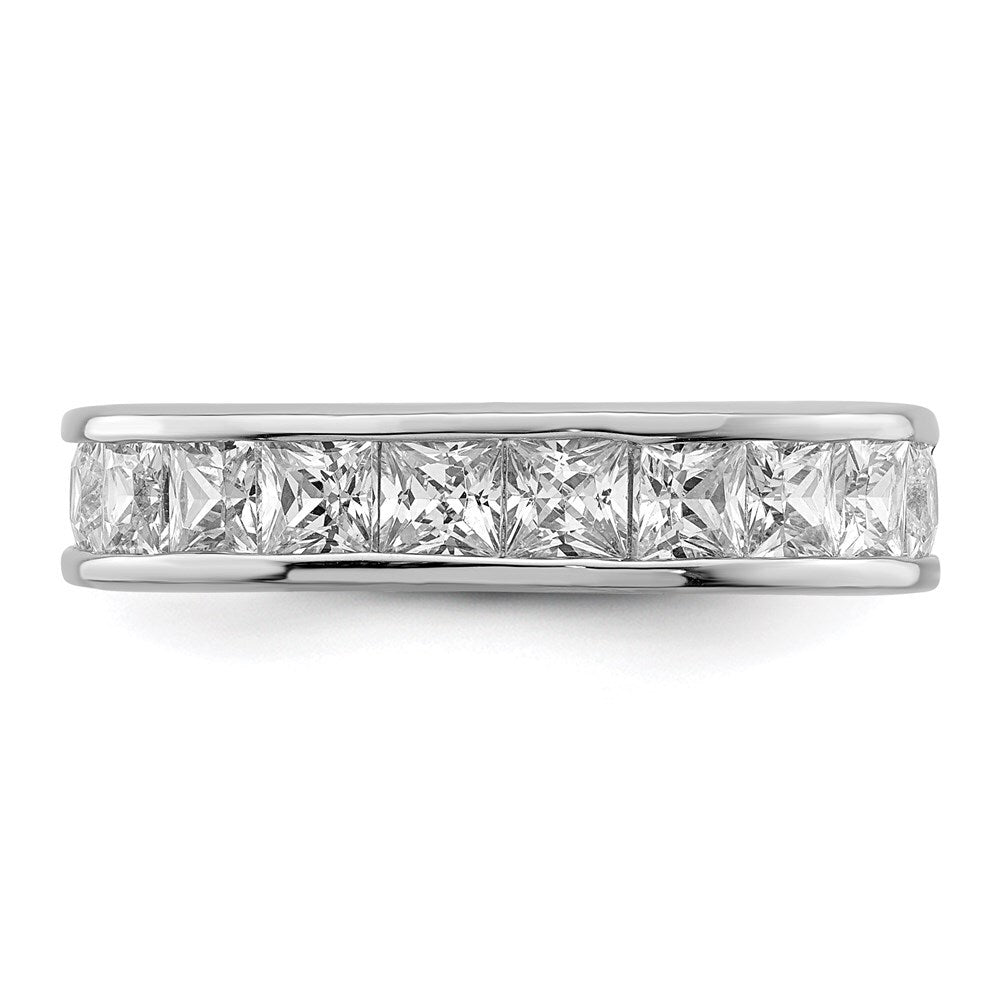 Sterling Silver Rhodium-plated Cubic Zirconia Eternity Band Size 6