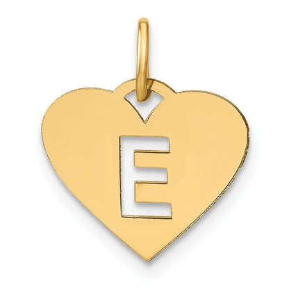 14k Yellow Gold Initial Letter E Initial Charm