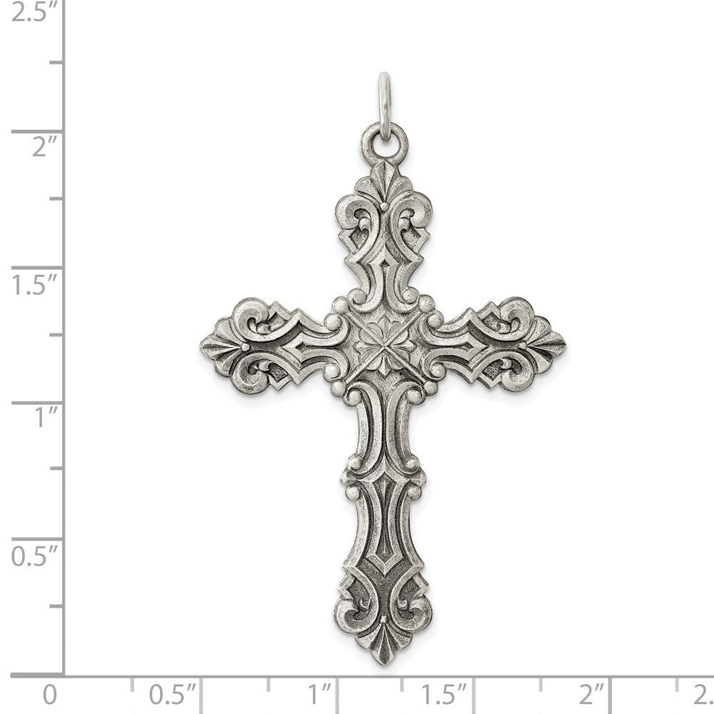 Sterling Silver Antiqued Cross Pendant Holiday Gift for Women
