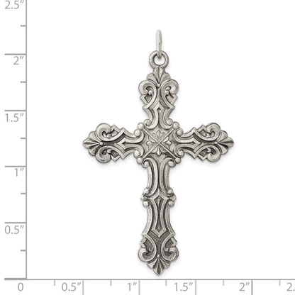 Sterling Silver Antiqued Cross Pendant Holiday Gift for Women