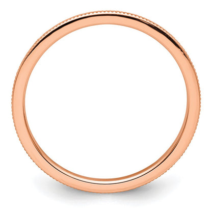 14K Rose Gold 1.2mm Milgrain Stackable Band Ring Size 7.5