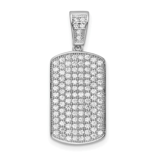 Sterling Silver Rhodium-plated Polished Cubic Zirconia Pendant