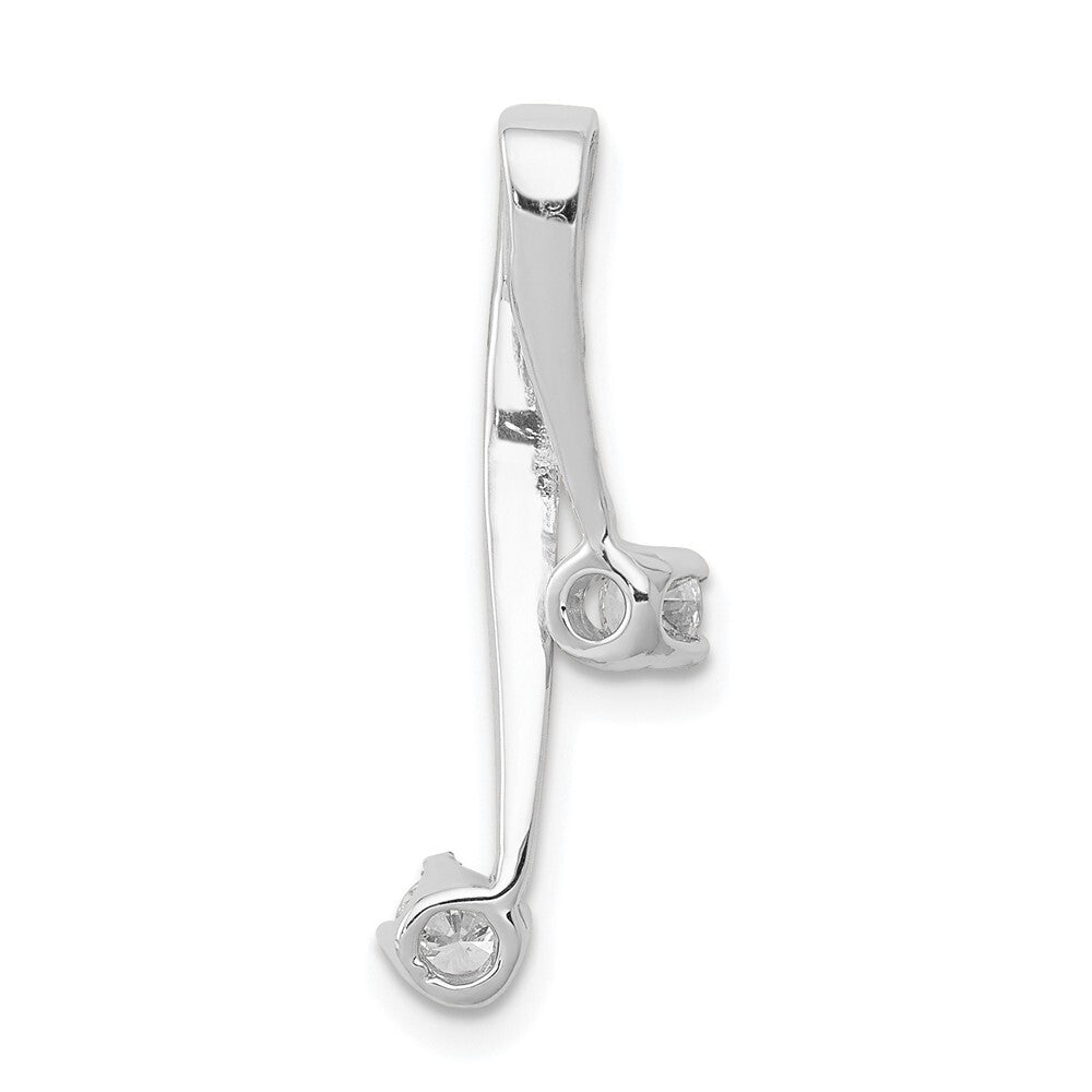 14k White Gold AA 2-3.0mm Diamond Chain Slide Pendant for Women