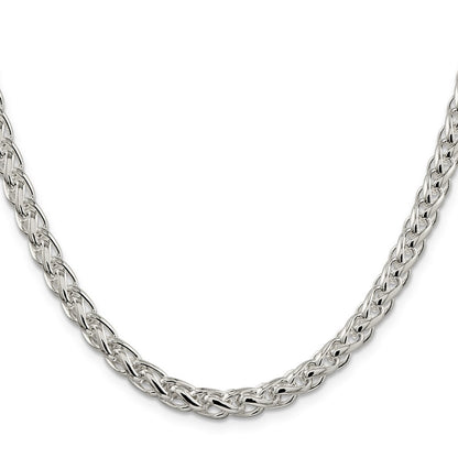 Sterling Silver 6mm Round Spiga Chain Necklace