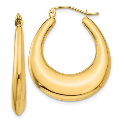 14k Yellow Gold Polished Hoop Earrings