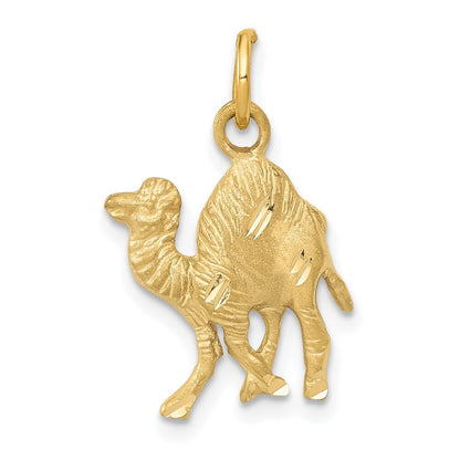 14k Yellow Gold Camel Charm Pendant for Women