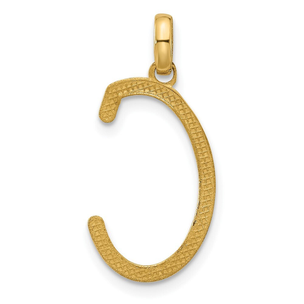 14k Yellow Gold Fancy Letter C Pendant for Women