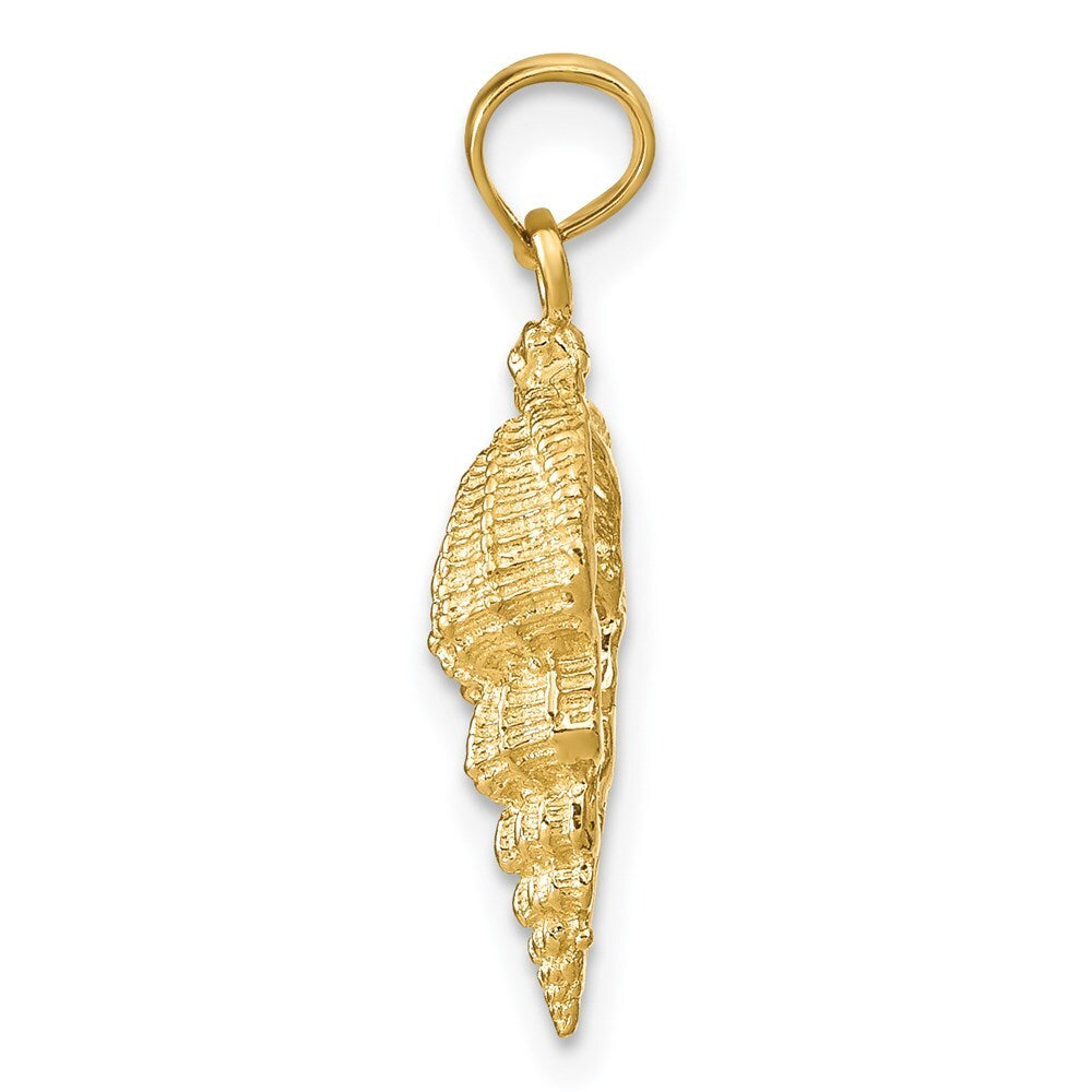 14k Yellow Gold Conch Shell Pendant for Women