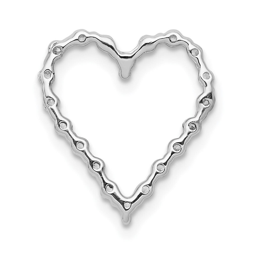 14k White Gold 1/5ct. Diamond Heart Chain Slide Pendant for Women