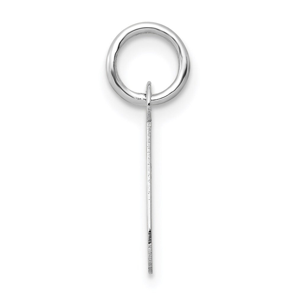 14k White Gold Small Slanted Block Letter J Initial Charm Pendant for Women