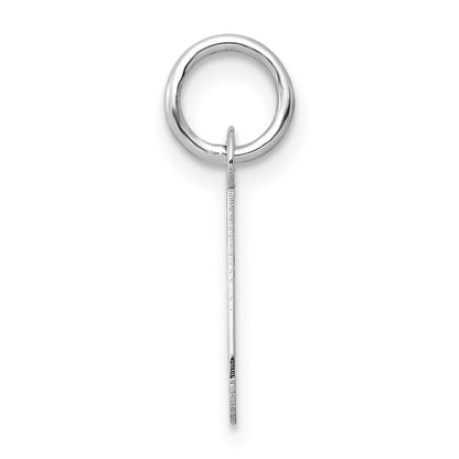 14k White Gold Small Slanted Block Letter J Initial Charm Pendant for Women