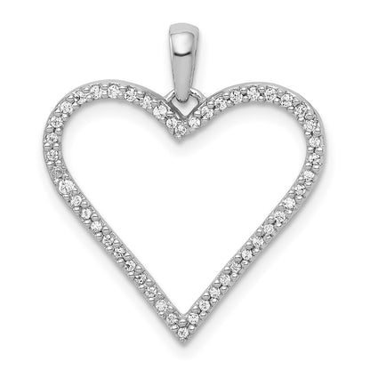 14k White Gold 1/6ct. Diamond Heart Pendant for Women